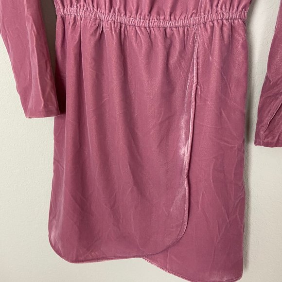 J. Crew Pink Velvet Tulip Hem Dress Balletcore Size 00 - Picture 6 of 11